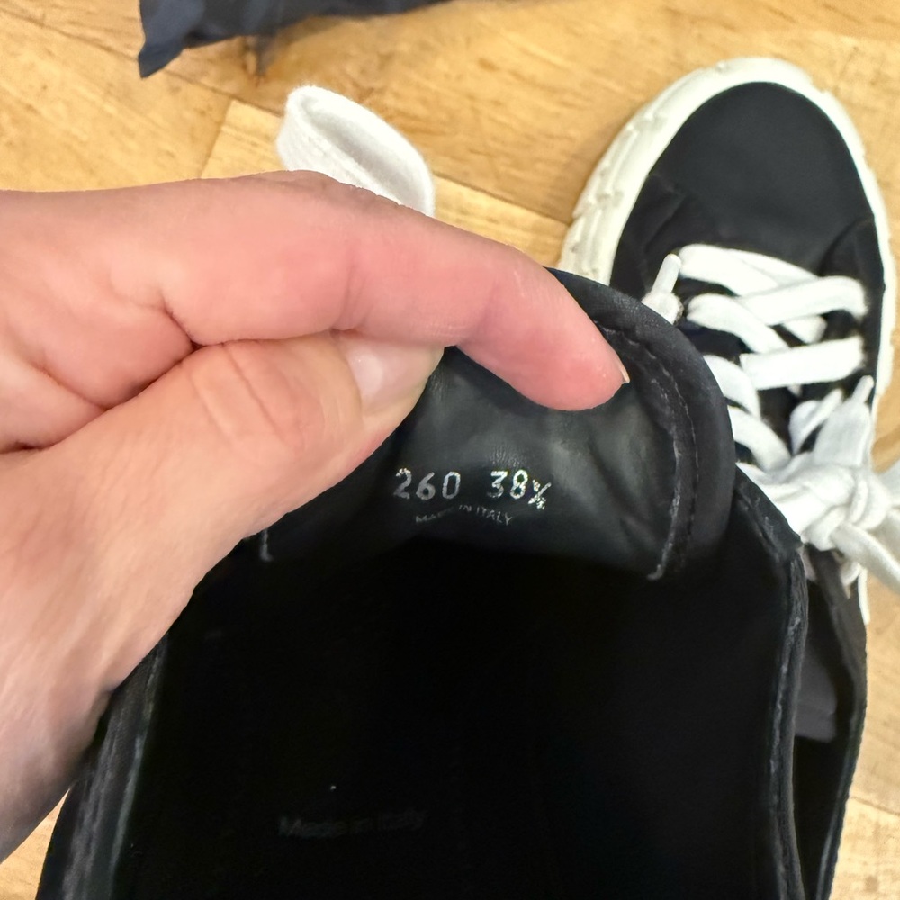 Prada Black Canvas Low-Top Sneakers with White Laces - Picture 6 of 6
